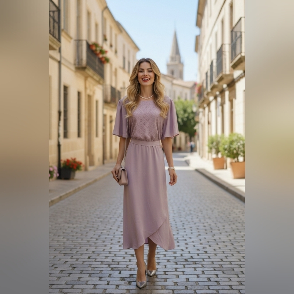 Polagram Mauve Asymmetrical Dress